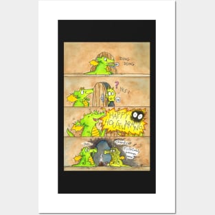 Funny Happy Housewarming Card with Dragons Posters and Art